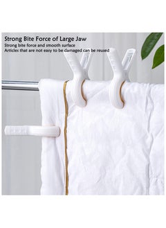 sokany 6PCS Towel Clips for Sun Loungers, Large Beach Towel Clips, Strong Grip Clothes Pegs, Non-slip Towel Pegs for Sun Lounger Washing Line Laundry Pool Chairs Sunbeds (White)  - Image 4