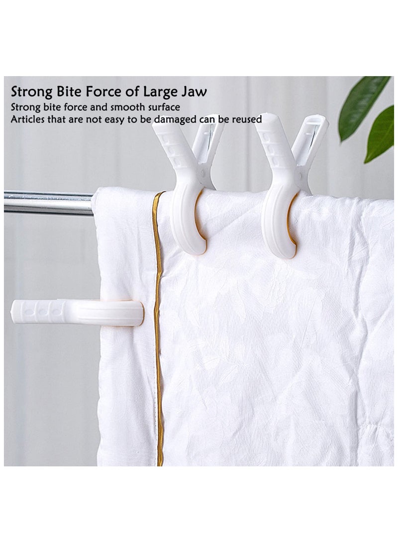 sokany 6PCS Towel Clips for Sun Loungers, Large Beach Towel Clips, Strong Grip Clothes Pegs, Non-slip Towel Pegs for Sun Lounger Washing Line Laundry Pool Chairs Sunbeds (White) - Image 4