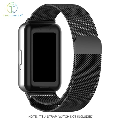 T TECLUSIVE Luxury Metal Magnetic Strap Band Compatible for Galaxy Fit 3 | Adjustable Magnetic Loop Band Chain for Galaxy Watch Fit 3 (Black) - Image 3