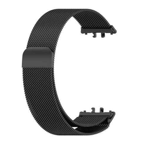 T TECLUSIVE Luxury Metal Magnetic Strap Band Compatible for Galaxy Fit 3 | Adjustable Magnetic Loop Band Chain for Galaxy Watch Fit 3 (Black) - Image 1