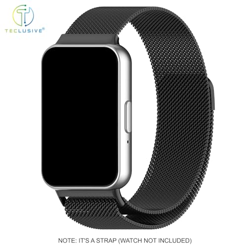 T TECLUSIVE Luxury Metal Magnetic Strap Band Compatible for Galaxy Fit 3 | Adjustable Magnetic Loop Band Chain for Galaxy Watch Fit 3 (Black) - Image 4
