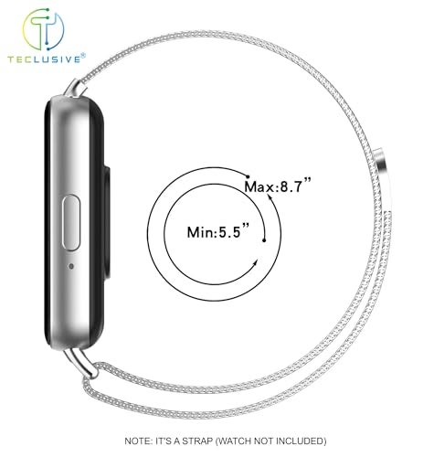 T TECLUSIVE Luxury Metal Magnetic Strap Band Compatible for Galaxy Fit 3 | Adjustable Magnetic Loop Band Chain for Galaxy Watch Fit 3 (Black) - Image 5