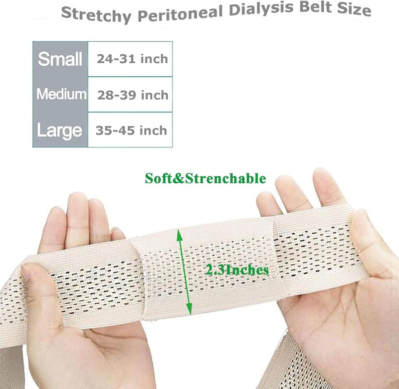CHYDST Peritoneal Dialysis Belt, PD Belts Dialysis for Men Women, Feeding Tube Belt, PD Catheter Belt, G Tube Holder Belt, Peritoneal Dialysis Catheter Accessory for Stomach Feeding Peg J Tube (L, Beige) - Image 5