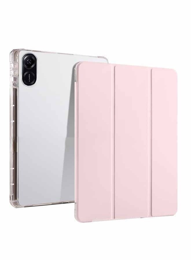 Beauenty Honor Pad X9 11.5 Inch,Transparent Airbag With Pen Slot For Anti Drop, Tablet Protective Cover, Triple Fold Multi Angle Design, Automatic Wake-up/sleep, Soft Leather,Pink