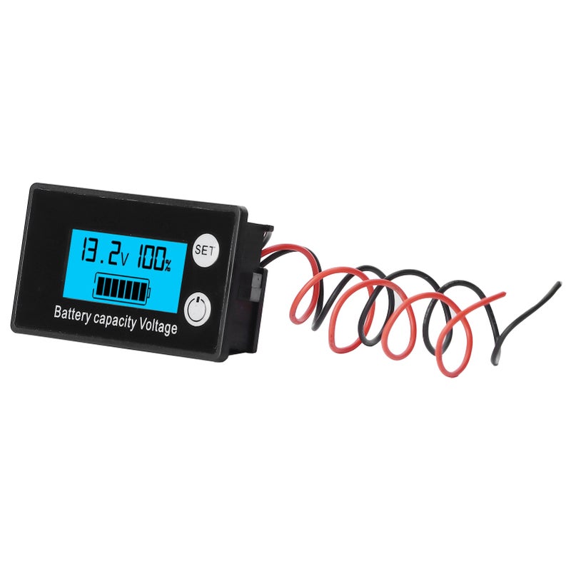 JX‑6133 LCD DC Voltage Meter Waterproof Battery Capacity Tester Voltage Monitor DC8‑100VBlue - Image 1