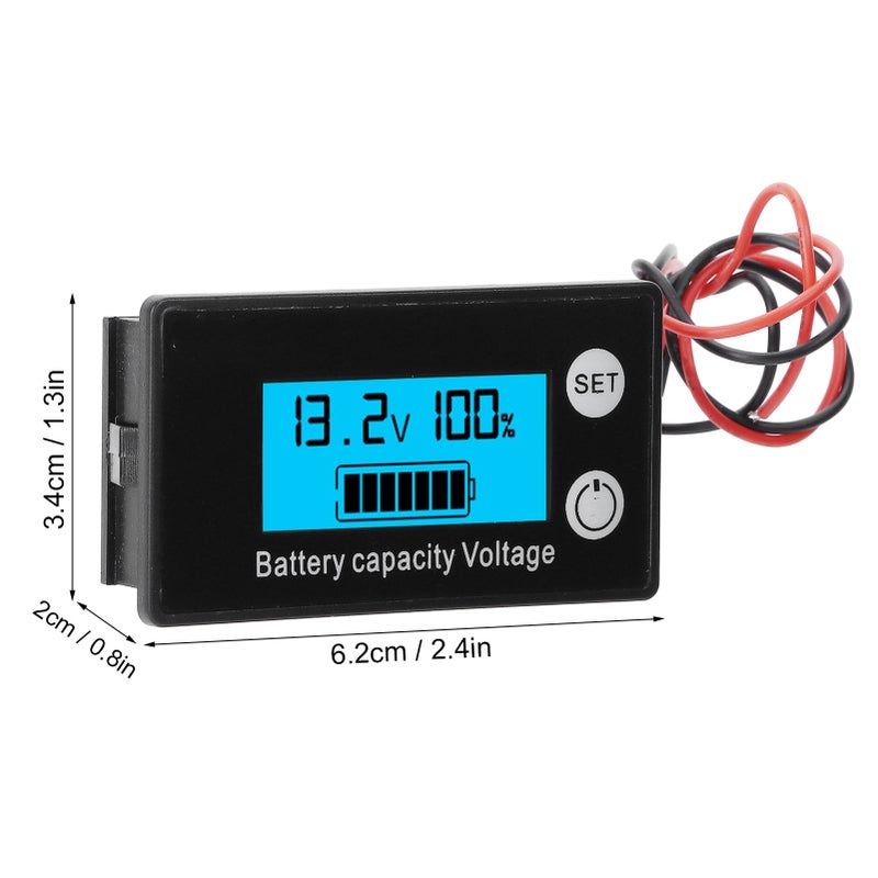 JX‑6133 LCD DC Voltage Meter Waterproof Battery Capacity Tester Voltage Monitor DC8‑100VBlue - Image 5