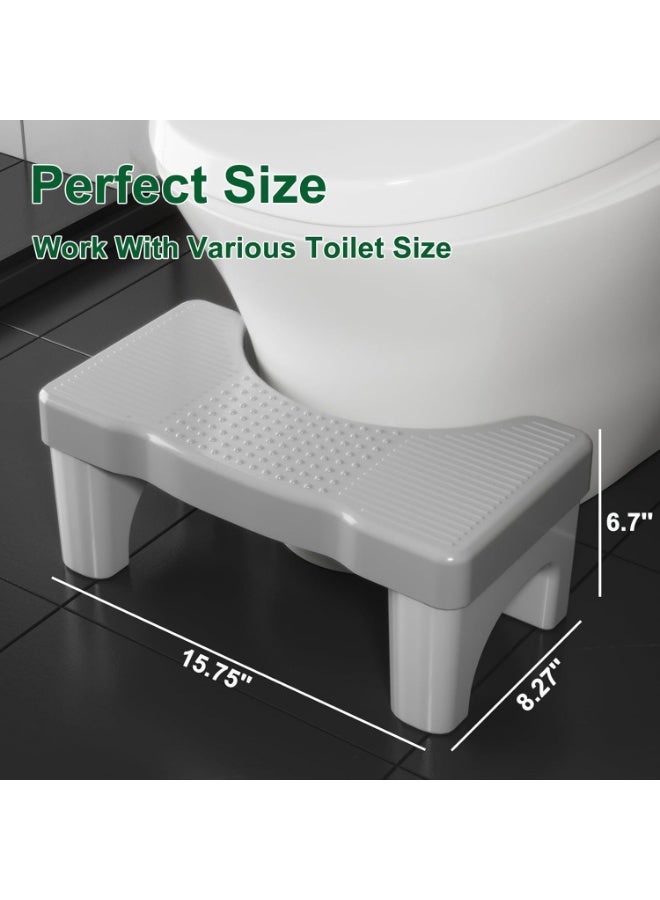 Toilet Squat Stool, 1 Pack Squatting Toilet Stool Portable Plastic Potty Stool Non Slip Toilet Squat Stool for Bathroom, 40 x 21 x 17 cm - Image 1
