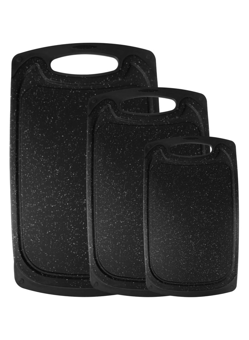 Cutting Boards for Kitchen, Large-Small Cutting Board Set of 3, Dishwasher Safe, Juice Groove, Easy Grip Handle, Non-Slip Rubber Cutting Board - Image 1