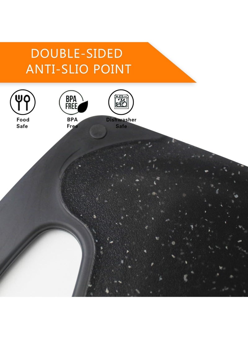 Cutting Boards for Kitchen, Large-Small Cutting Board Set of 3, Dishwasher Safe, Juice Groove, Easy Grip Handle, Non-Slip Rubber Cutting Board - Image 5