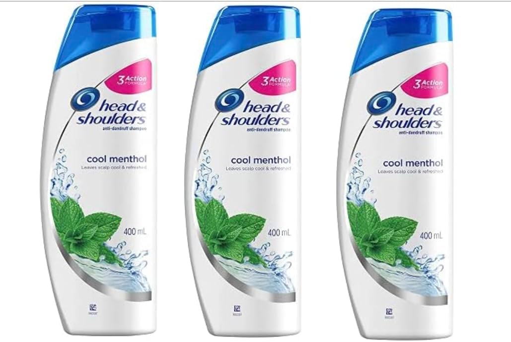 Head & Shoulders 3 x Head & Shoulders Anti-Dandruff Shampoo - Cool Menthol - 400 ml