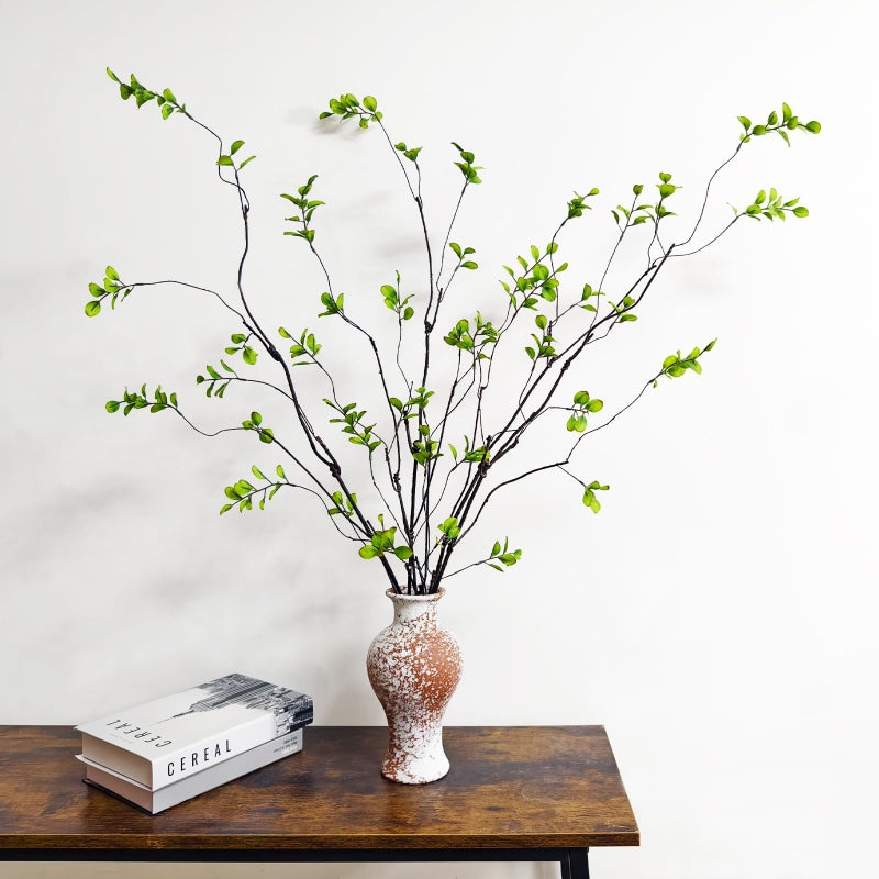 Cherica 4 Pcs Artificial Ficus Branches Faux Eucalyptus Stems, 47.2 Inch Fake Greenery Stems Artificial Plants for Vase Filler Decoration, Fake Leaves Branches Centerpieces Decor - Image 5