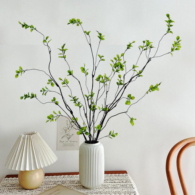 Cherica 4 Pcs Artificial Ficus Branches Faux Eucalyptus Stems, 47.2 Inch Fake Greenery Stems Artificial Plants for Vase Filler Decoration, Fake Leaves Branches Centerpieces Decor - Image 4