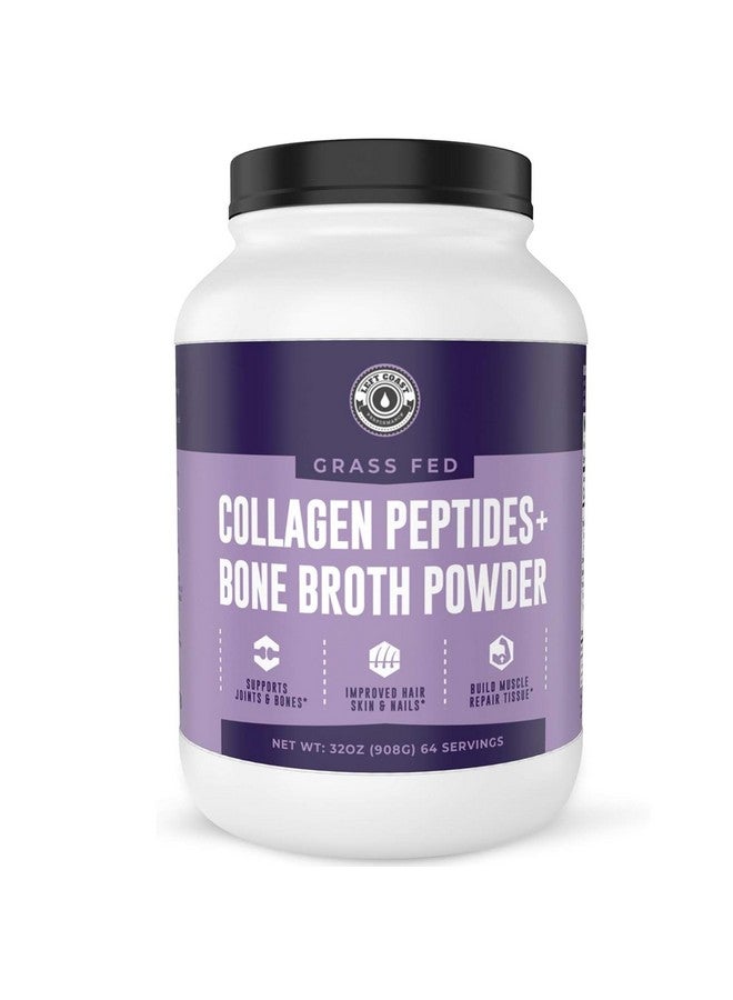 Left Coast Performance Collagen Bone Broth Powder 2lb, Bone Broth with Grass Fed Collagen Peptides. Unflavoured, Grass Fed, Hydrolyzed Beef, Zero Carb, Dairy Free Protein Powder. 64 Servings - Image 1
