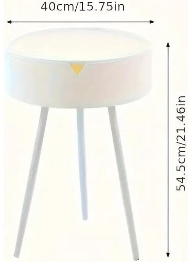 طاولة جانبية SUPAAR - تصميم أنيق موفر للمساحة مع تخزين، تجميع سهل، طاولة سرير بلاستيكية خفيفة الوزن - Image 2