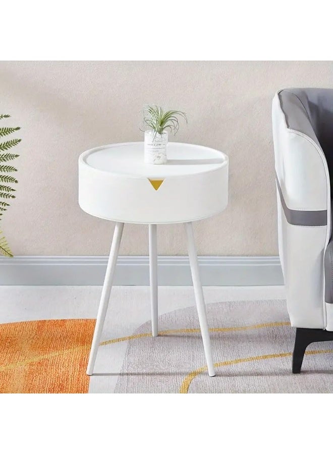 طاولة جانبية SUPAAR - تصميم أنيق موفر للمساحة مع تخزين، تجميع سهل، طاولة سرير بلاستيكية خفيفة الوزن - Image 1