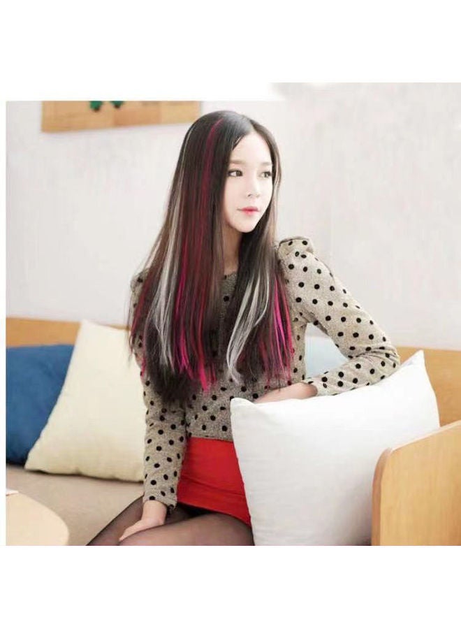 نيبمينينت طقم دبابيس شعر مع مستعار مكون من قطعتين متعدد الألوان 55سم