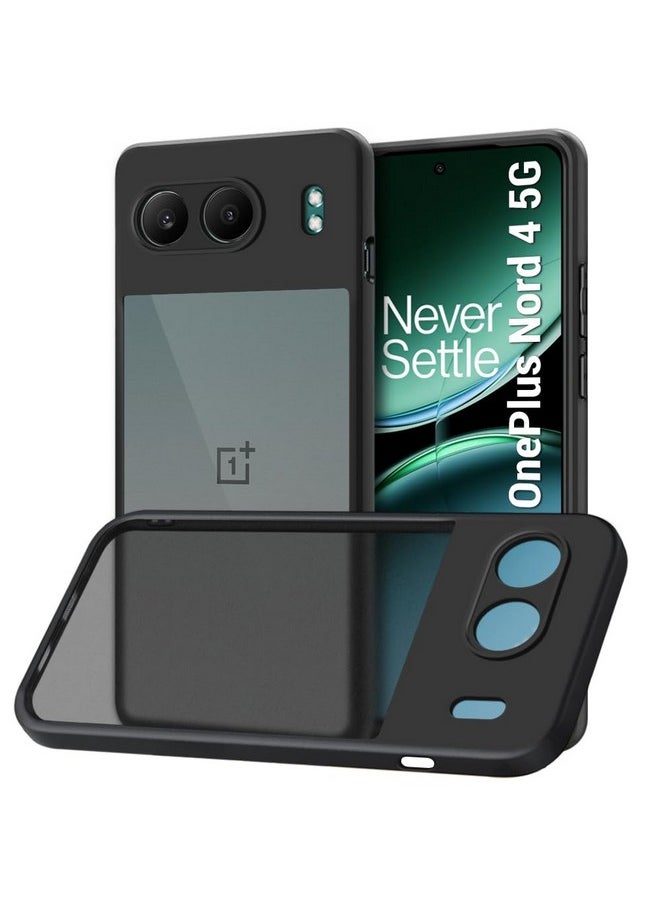 ذا جيفت كارت جراب خلفي مقاوم للصدمات Ultra-Hybrid من TheGiftKart لهاتف OnePlus Nord 4 5G | حماية الكاميرا من الصدمات | جراب خلفي صلب لهاتف OnePlus Nord 4 5G (PC & TPU، ظهر غير لامع مدخن، جوانب سوداء)  - Image 1