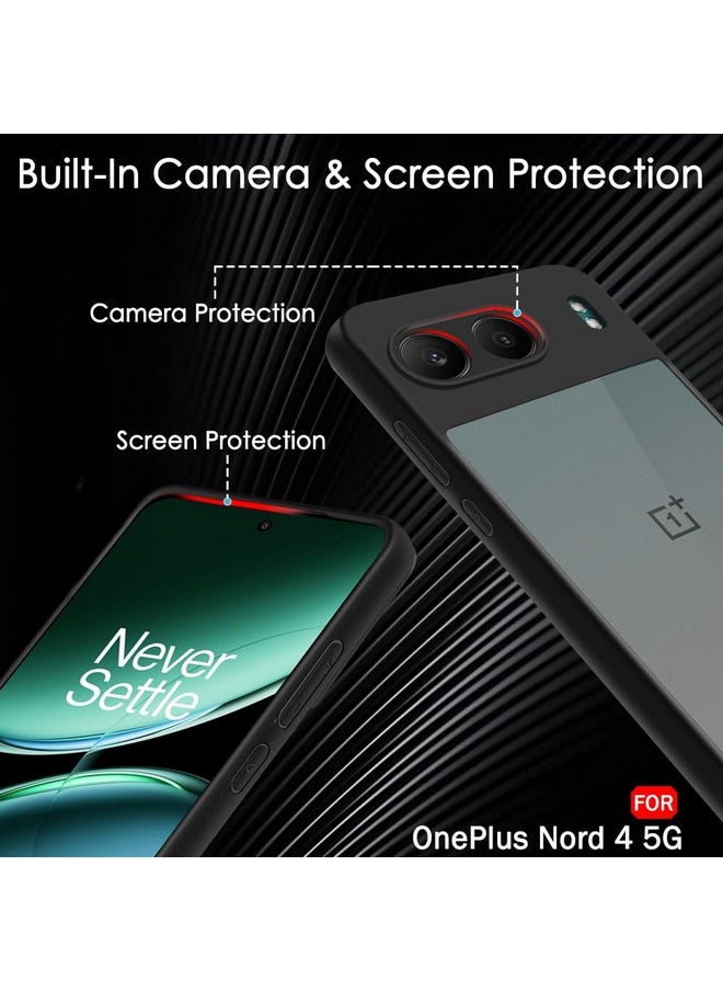 ذا جيفت كارت جراب خلفي مقاوم للصدمات Ultra-Hybrid من TheGiftKart لهاتف OnePlus Nord 4 5G | حماية الكاميرا من الصدمات | جراب خلفي صلب لهاتف OnePlus Nord 4 5G (PC & TPU، ظهر غير لامع مدخن، جوانب سوداء)  - Image 4