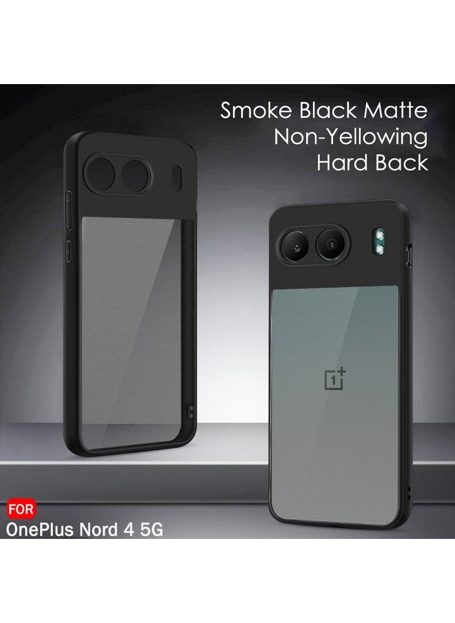 ذا جيفت كارت جراب خلفي مقاوم للصدمات Ultra-Hybrid من TheGiftKart لهاتف OnePlus Nord 4 5G | حماية الكاميرا من الصدمات | جراب خلفي صلب لهاتف OnePlus Nord 4 5G (PC & TPU، ظهر غير لامع مدخن، جوانب سوداء)  - Image 3