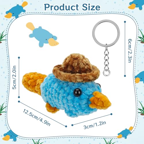 Dalycro Platypus Keychain Cute Hand-Knitted Plush Keychain Adorable Decor for Women Birthday Gifts (Platypus, 1) - Image 2