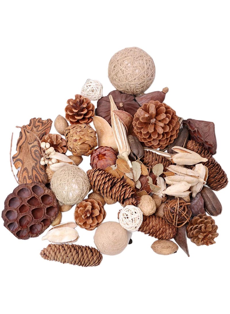 GGOOT Assorted Natural Pine Cones Rustic Lotus Seedpods Dried Leaves Rattan Ball Home Wedding Flower Arrangement Christmas Fall Ornaments Accent  - Image 3