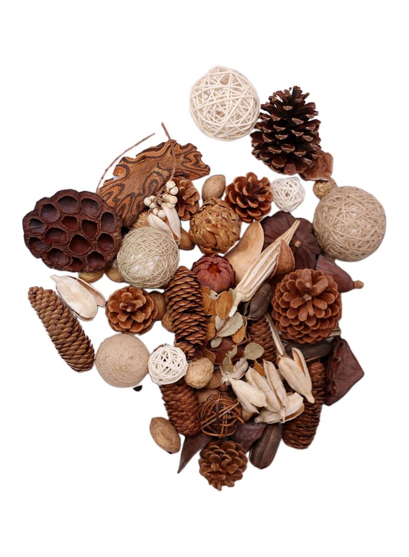 GGOOT Assorted Natural Pine Cones Rustic Lotus Seedpods Dried Leaves Rattan Ball Home Wedding Flower Arrangement Christmas Fall Ornaments Accent  - Image 1