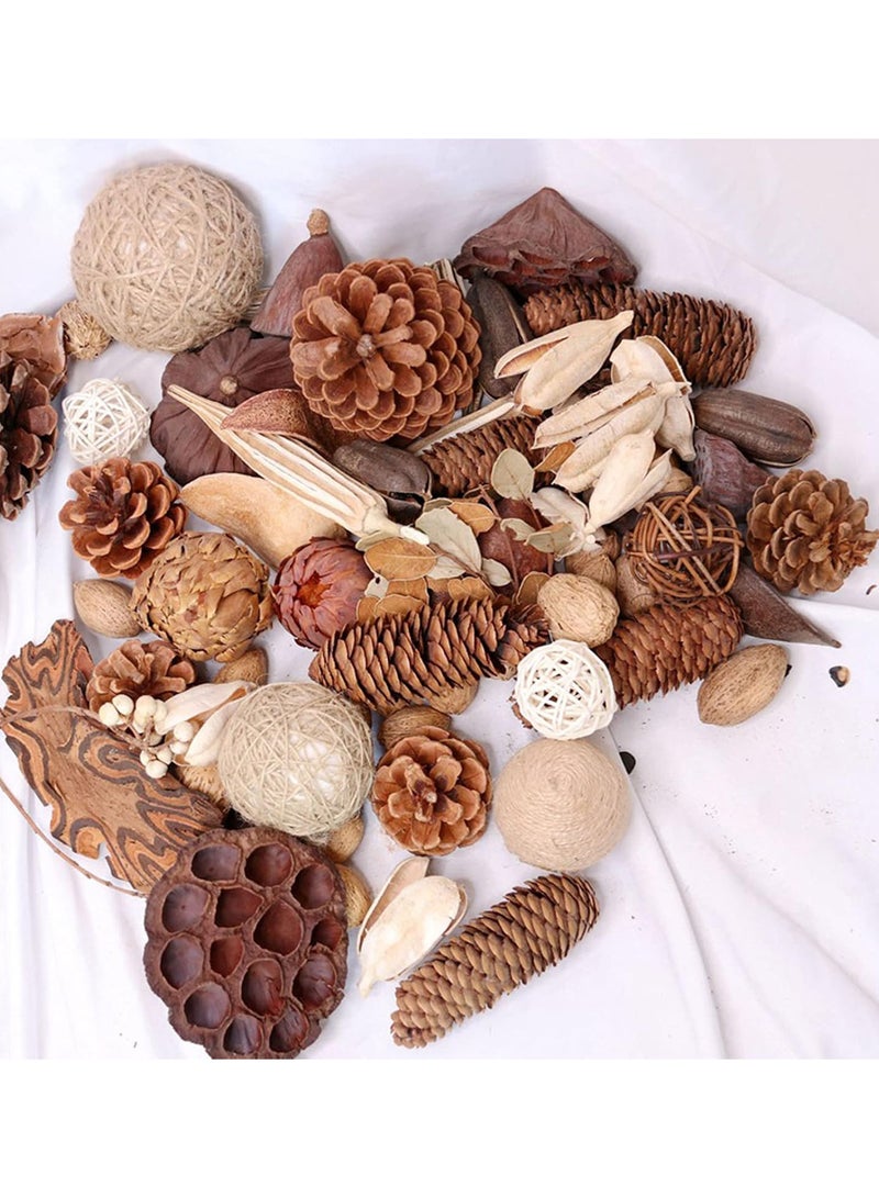 GGOOT Assorted Natural Pine Cones Rustic Lotus Seedpods Dried Leaves Rattan Ball Home Wedding Flower Arrangement Christmas Fall Ornaments Accent  - Image 2