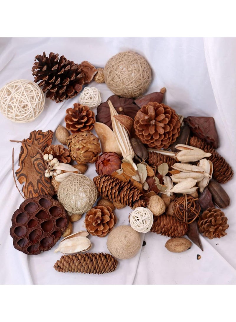 GGOOT Assorted Natural Pine Cones Rustic Lotus Seedpods Dried Leaves Rattan Ball Home Wedding Flower Arrangement Christmas Fall Ornaments Accent  - Image 5