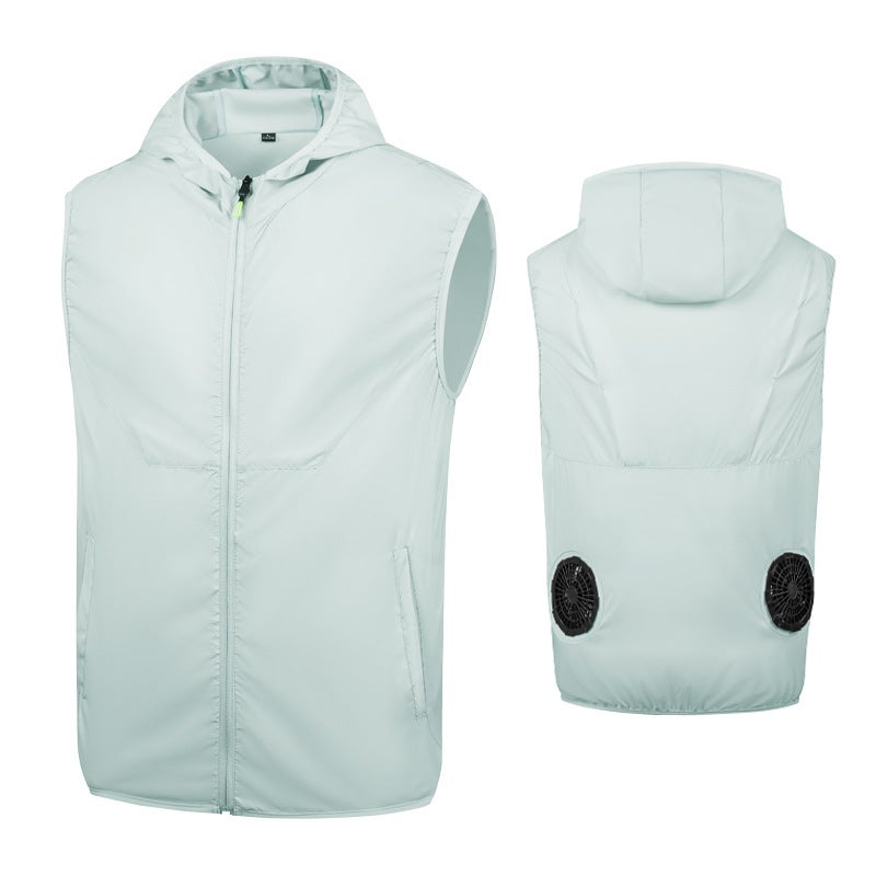 Summer Cooling Vest with Fan Workwear Fan clothes power bank 20000 [special shooting]]