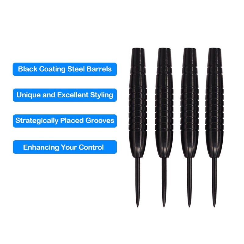 Wolftop 12 Pack Steel Tip Darts 23 Grams, Professional Darts Metal Tip Set with Aluminum Shafts, Standard Flights, Rubber O'Rings and Extra Dart Sharpener - Image 4