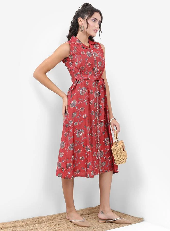 Vishudh Floral Midi Dress