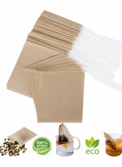 Excefore 100 Pack Disposable Tea Filter Bags with Drawstring for Loose Leaf Tea Coffee, Simple Fast Natural Empty Bag, 3.2 x 4.0inch  - Image 1
