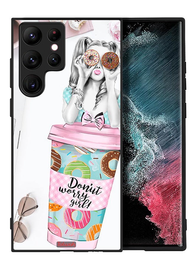 Tolwak Samsung Galaxy S22 Ultra 5G Protective Case Cover Donut Worry Girl - Image 2
