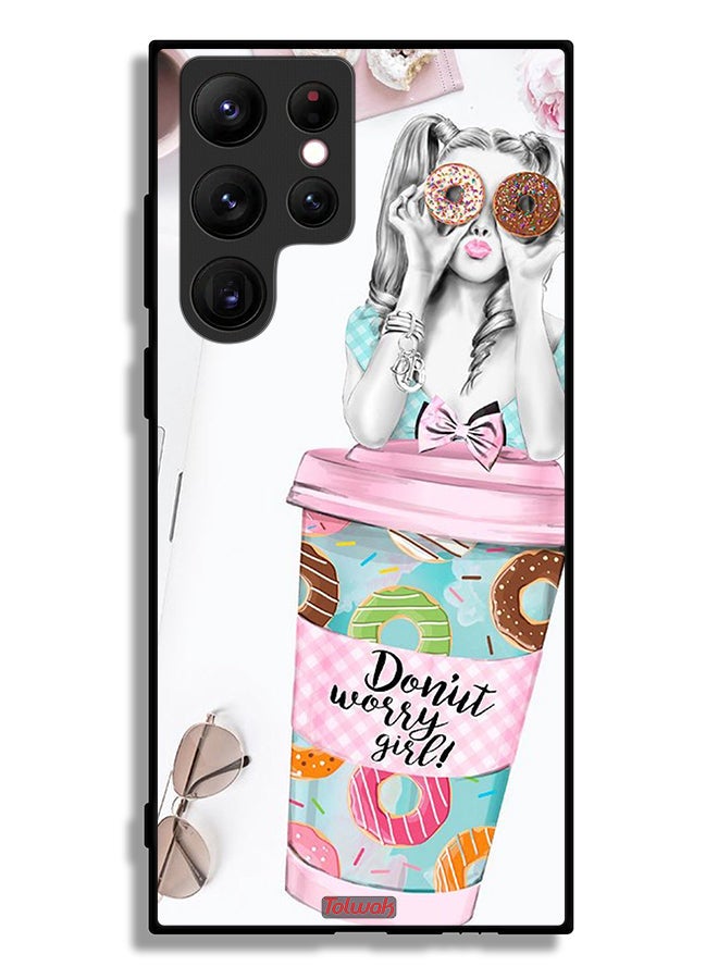 Tolwak Samsung Galaxy S22 Ultra 5G Protective Case Cover Donut Worry Girl - Image 3