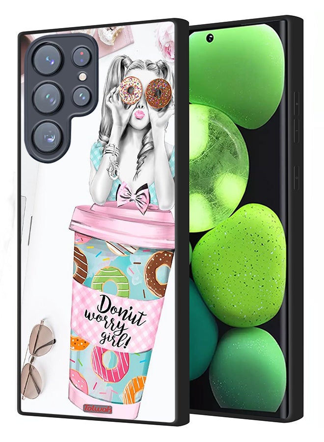 Tolwak Samsung Galaxy S22 Ultra 5G Protective Case Cover Donut Worry Girl - Image 1