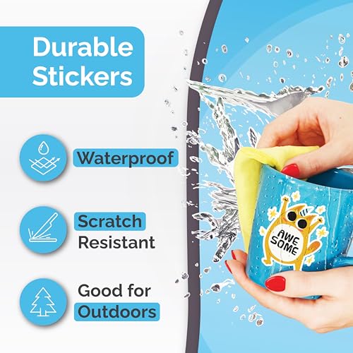 AgoDeo Premium Printable Vinyl Sticker Paper for Inkjet & Laser Printer - 32 Sheets Self-Adhesive Sheets Glossy White Waterproof, Dries Quickly Vivid Colors, Holds Ink well- Tear Resistant (Glossy) - Image 3