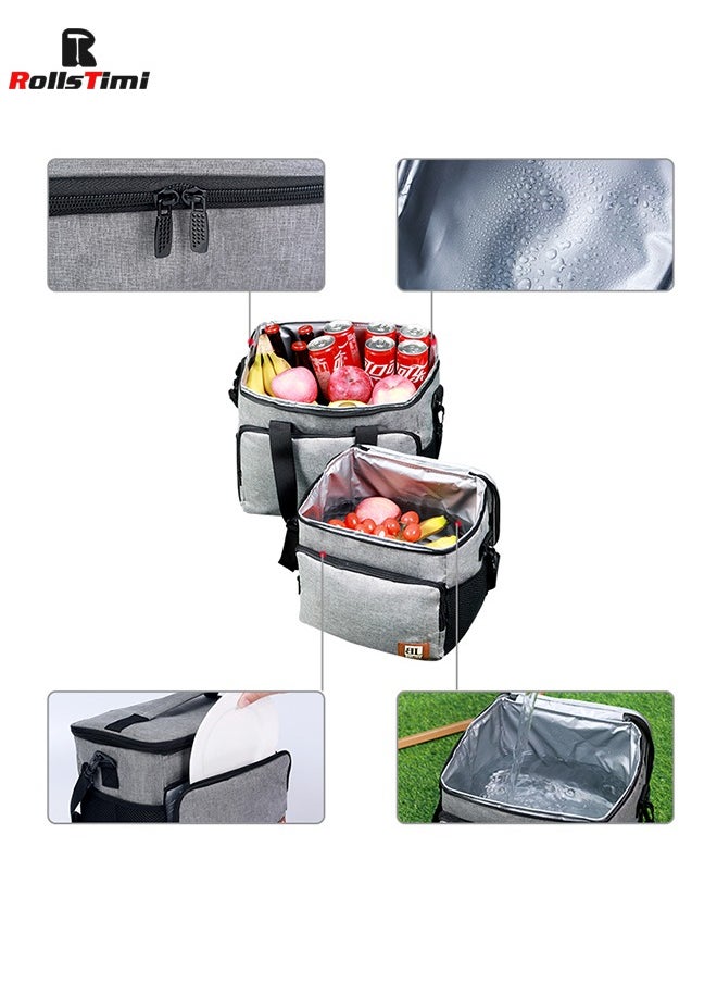 RollsTimi  - Waterproof Lunch Bag Outdoor Insulation Cooler Pack Picnic Large Capacity Take away Boxes,Black - Image 1