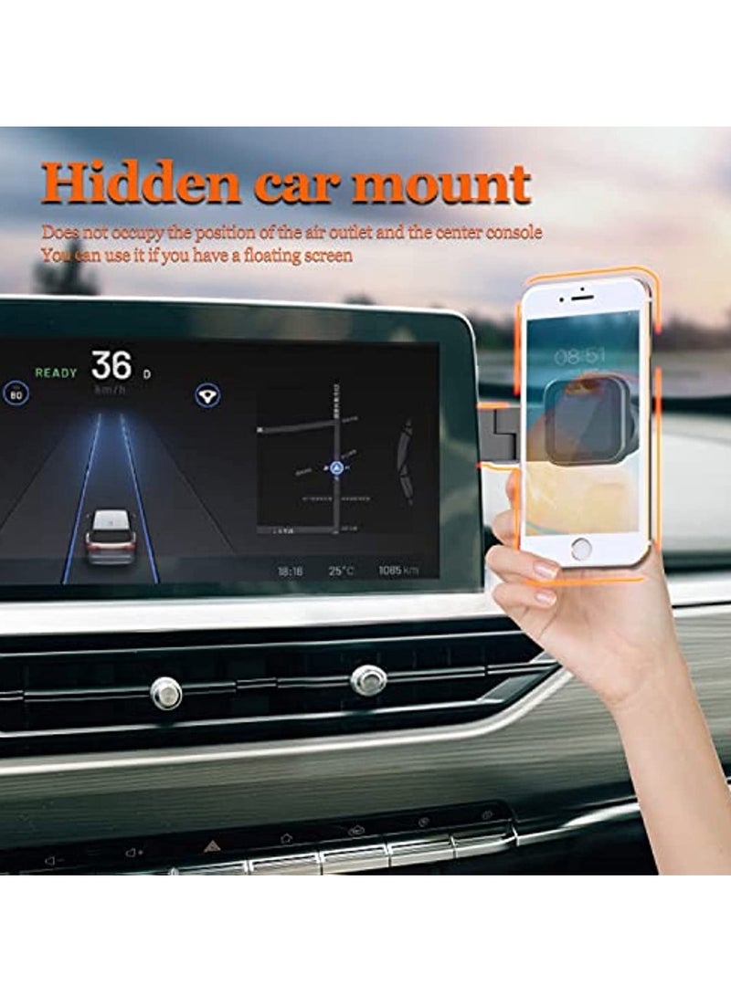OIMG Model 3/Y Phone Holder Magnetic Phone Mount For Screen Tesla Accessories Invisible Foldaway Floating Display Phone Holder - Image 5