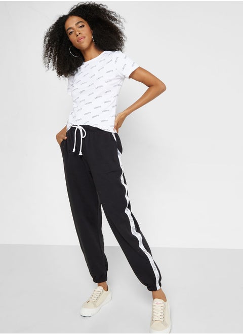 Drawstring Stripe Detail Joggers