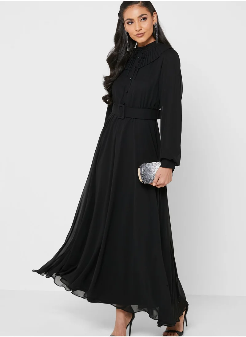 Khizana Frill Detail Fit & Flare Dress