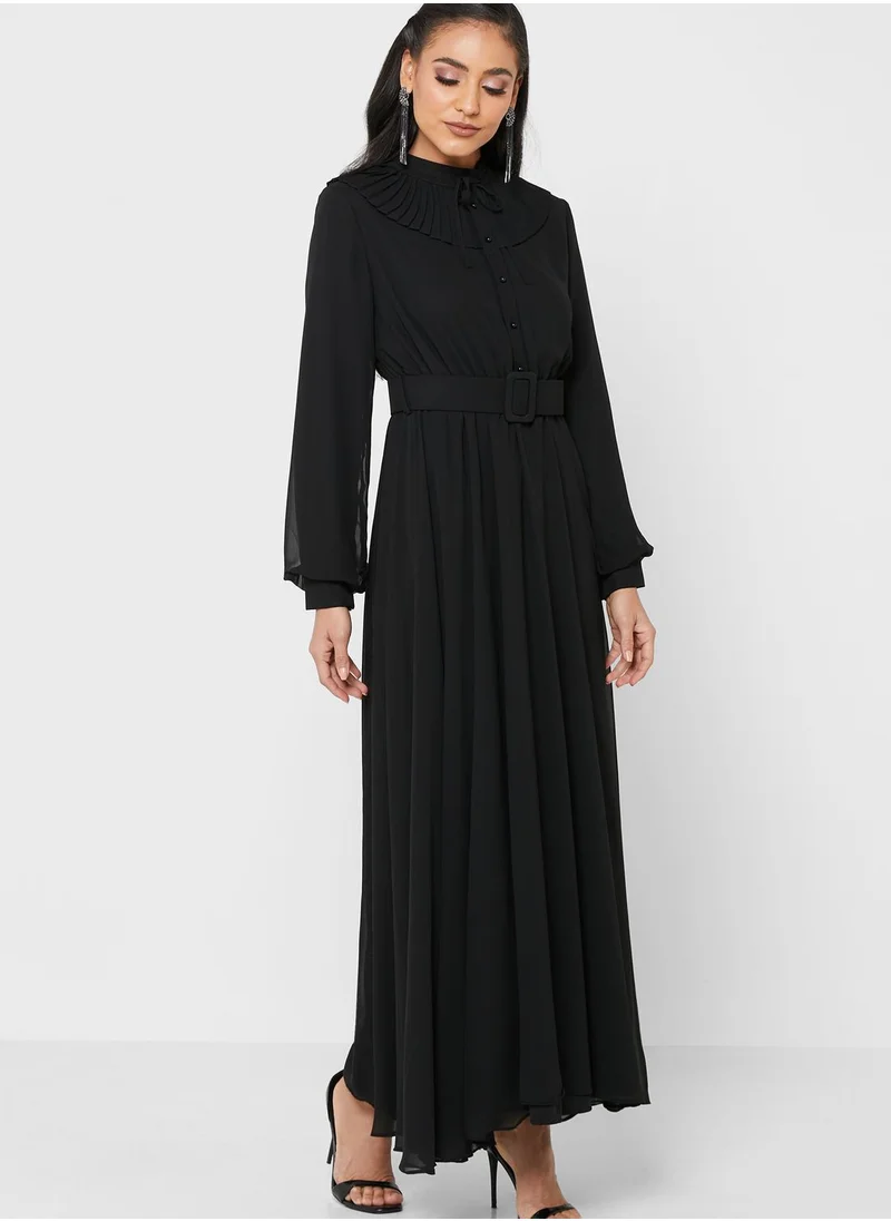 Khizana Frill Detail Fit & Flare Dress