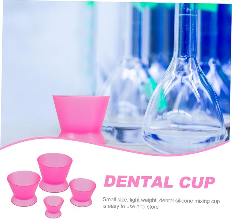 4 Pack Reusable Dental Silicone Mixing Cups Small Self Coagulation Oral Lab Tools - Image 5
