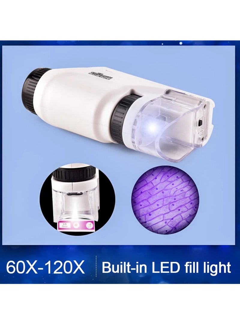 طقم مجهر جيب صغير مختبر محمول مع ضوء LED لأدوات تجربة العلوم للأطفال - Image 5