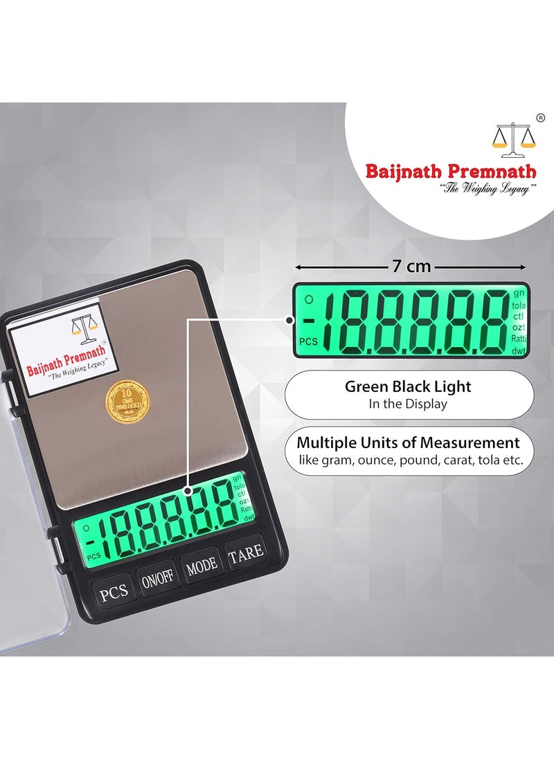 Baijnath Premnath Baijnath Premnath iScale 1kg 1000gram x 001g 10mg Portable Measurement device Gold Silver ornaments Weight Measuring machine for homes and professionals Not legal for commercial use  - Image 4