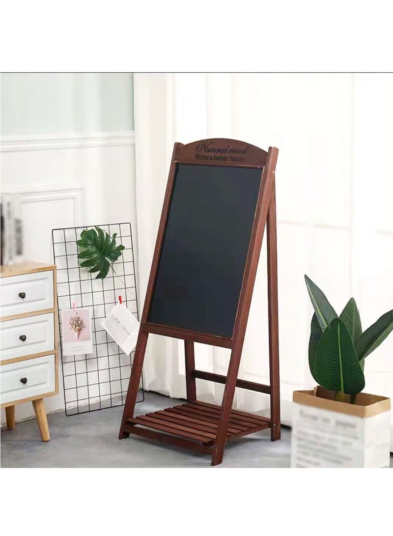 LINGWEI Wooden Hand Writing Black Board Drawing Board with Flower Pot Holder - Image 1