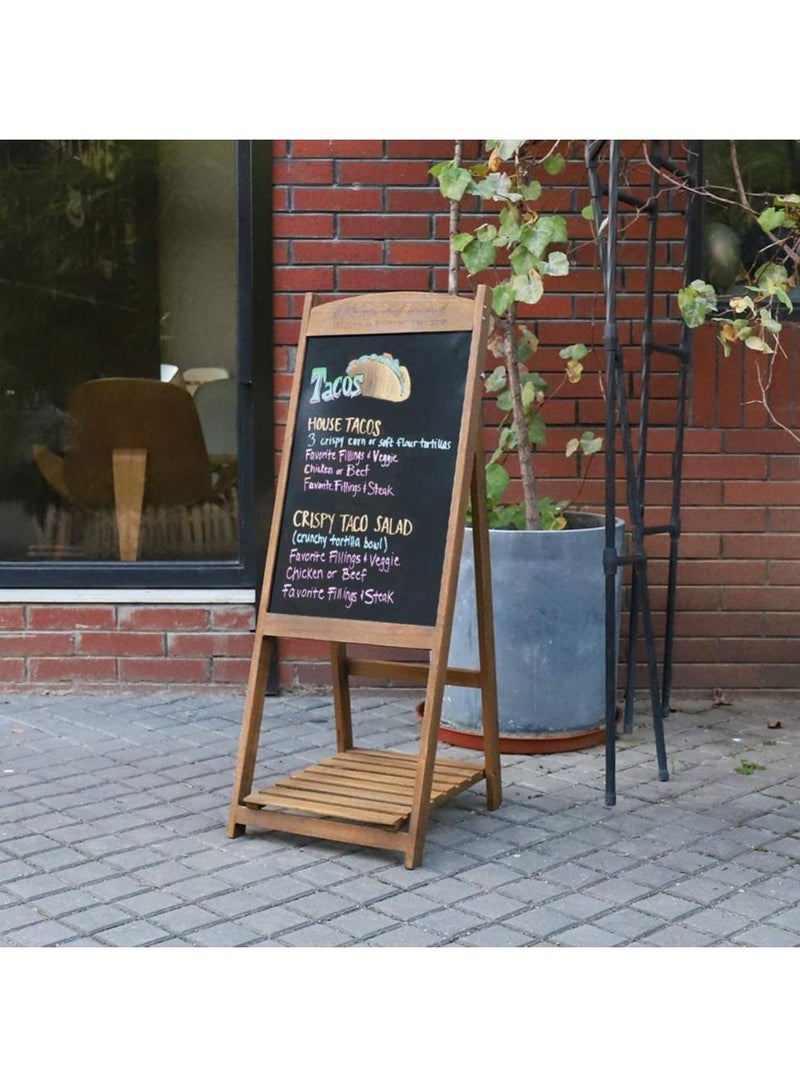 LINGWEI Wooden Hand Writing Black Board Drawing Board with Flower Pot Holder - Image 3