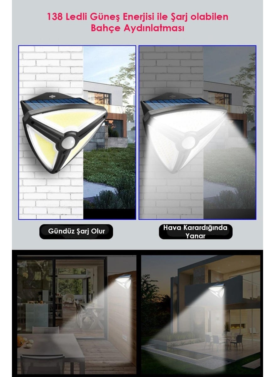 Technosmart 138 LED Solar Garden Lighting Lamp with Motion Sensor 3 Modes Solar Powered  - Image 2
