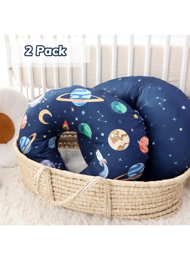 Pea Pod Nursing Pillow Cover 2 Pack Soft & Adorable Slipcovers for Breastfeeding Pillows, Comfortable Stretchy Feeding Pillow Covers for Baby Girls Boys Newborn, Removeable Pillow Case (Outer Space) - Image 2