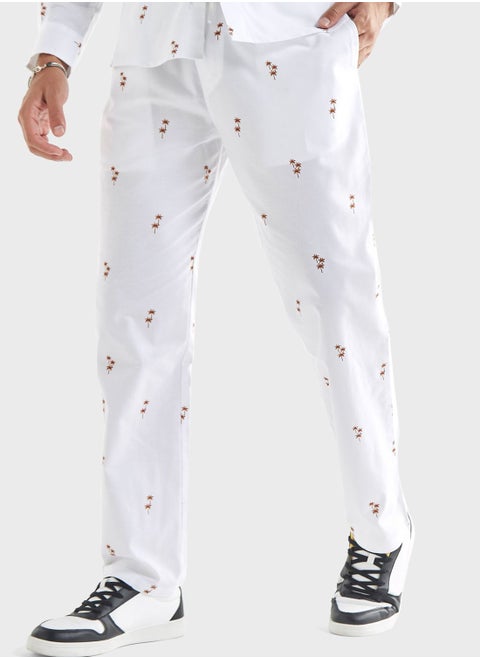 Bird Print Drawstring Pant