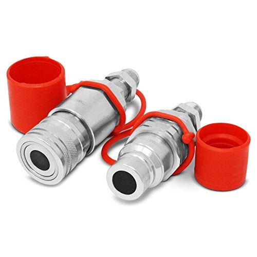 Summit Hydraulics Flat Face Hydraulic Quick Connect Coupler, #8 JIC Bulkhead Skid Steer Mount - Image 1
